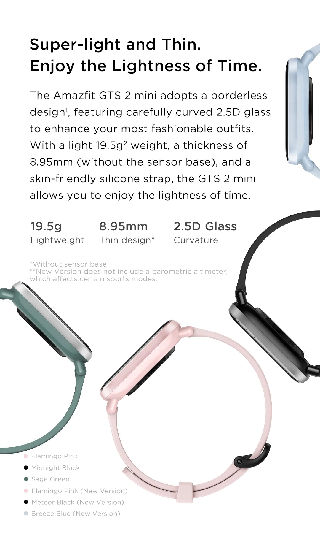 Amazfit GTS 2 mini GPS Smartwatch  For Men Women Gift Display 68+Sports Modes Waterproof Sports Watch Sleep Monitoing