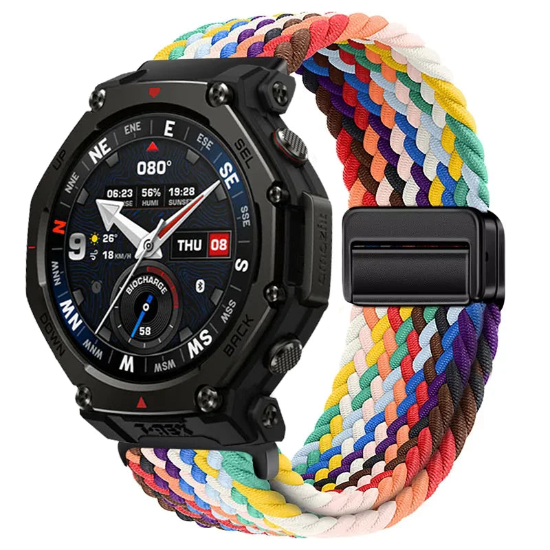 20mm 22mm Nylon Strap for Amazfit T-Rex3 Pro 48/44mm Helio Balance 2 Magnetic Buckle Bracelet Amazfit Active 2 Bip 6 5 Wristband