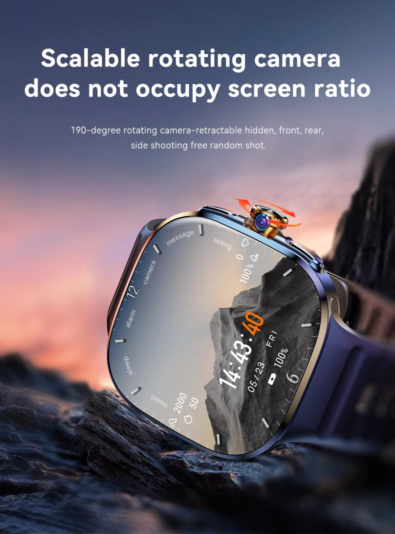 M99 Smart Watch Men's Watch SIM card 4G Android Google Play 2.4 inches 480*480  Amoled 32gG Memory GPS WIFI SmartWatches
