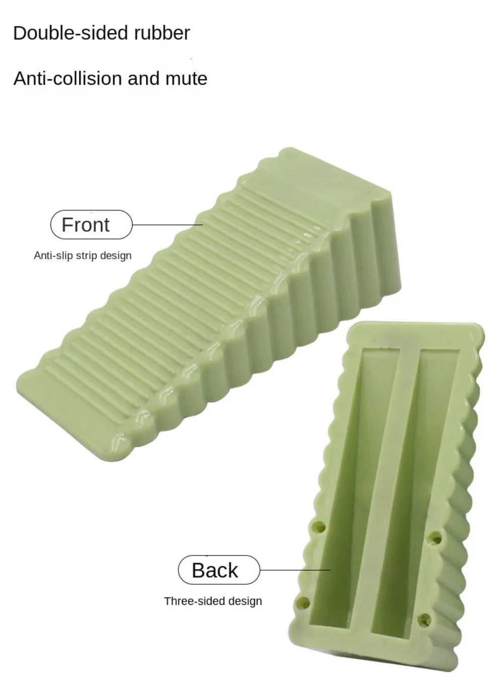 Front Door Stopper Anti-collision Can Move Rubber Doorstop Household Use No Need to Punch Holes Wedge Hardware Home