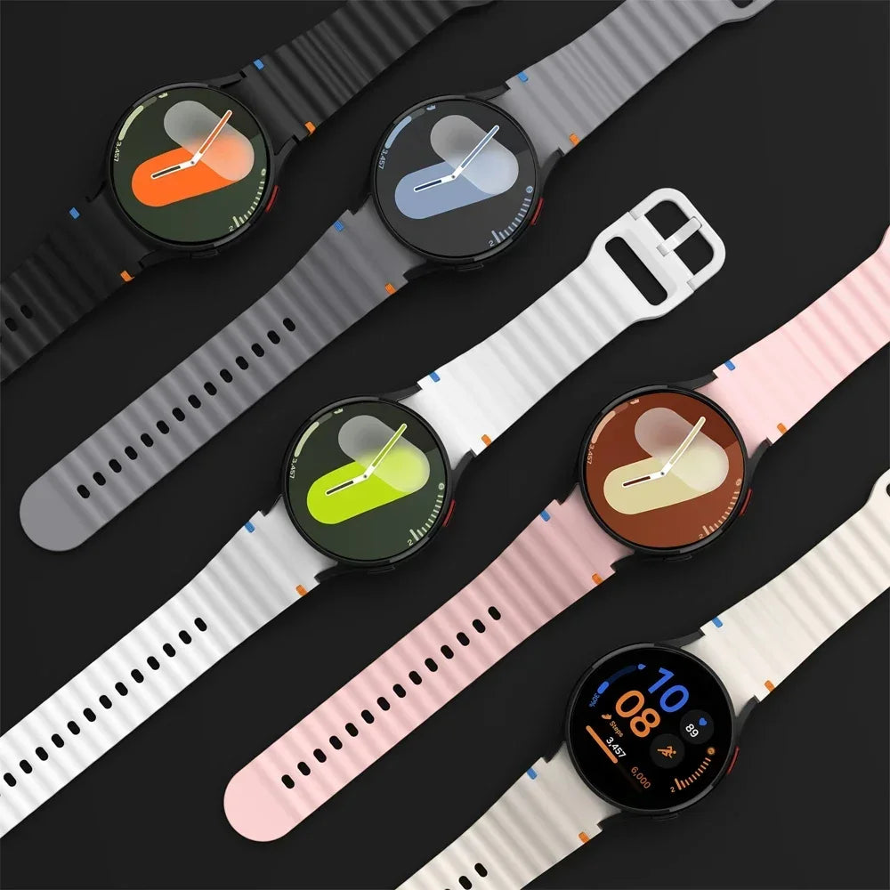 1:1 Official Silicone Strap For Samsung Galaxy Watch 7/FE/6/5/4 44mm40mm 5 Pro Bracelet Watch 6/4 Classic 47/43mm 46/42mm Correa