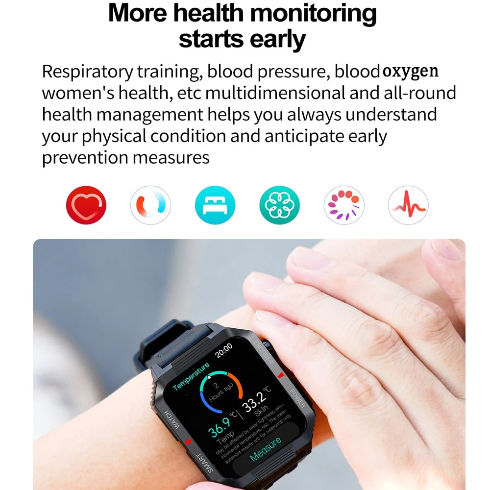 ChiBear NFC GPS Bluetooth Call Smart Watch 1.99'' HD Screen 120+ Sports Fitness Watch Outdoor Weather IP68 Waterproof Smartwatch