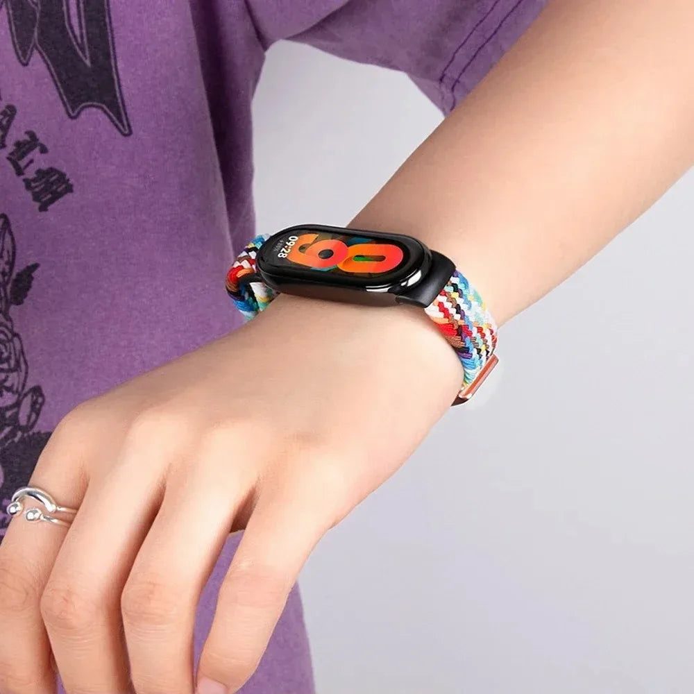 Adjustable Nylon Strap for Xiaomi Mi Band 10/9 Magnetic clasp bracelet Accessories for Xiaomi Mi Band 8/mi 9/10 Smart Watch Belt