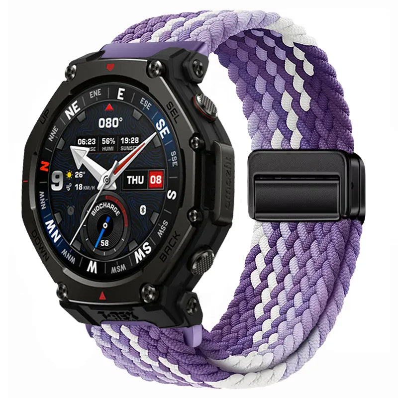 20mm 22mm Nylon Strap for Amazfit T-Rex3 Pro 48/44mm Helio Balance 2 Magnetic Buckle Bracelet Amazfit Active 2 Bip 6 5 Wristband
