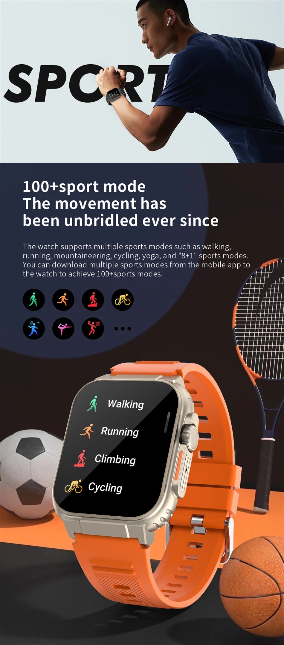 LIGE 600mAh high-Capacity Smart Watch Ultra Watch Men Bluetooth Call TWS Local Music Smartwatch Sport IP68 Waterproof Watches