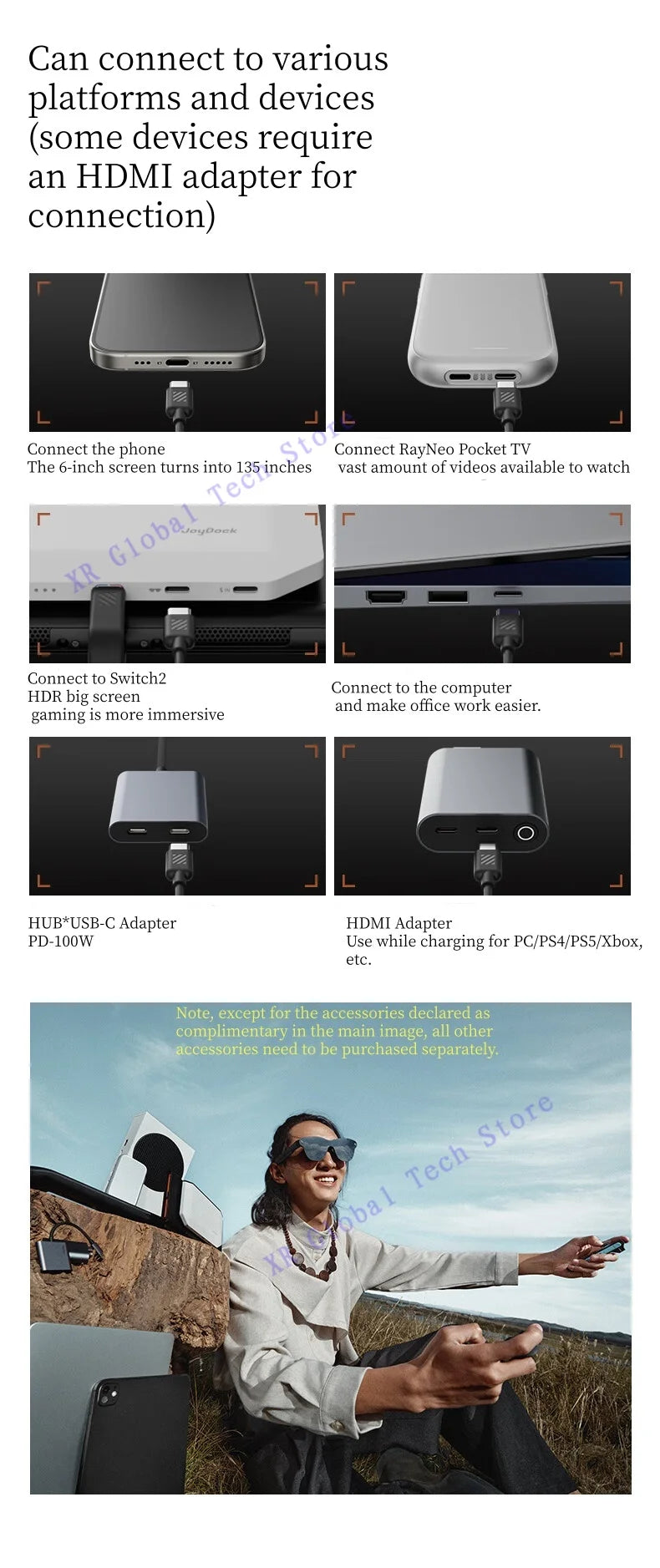 RayNeo Air 4 Pro smart AR glasses,Supports HDR10, 3840Hz, 4 speakers, 1200 nits,Micro-OLED dual-layer screen, clearer