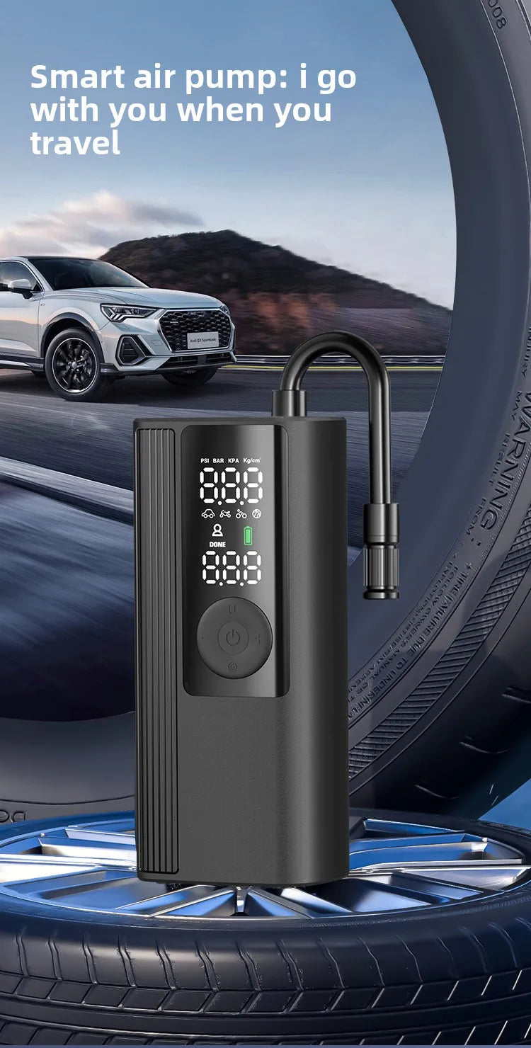 Portable 150Psi Rechargeable Electric Tire Inflator for Car Bicycle Digital Air Compressor Football Motocycle Inflator Pump