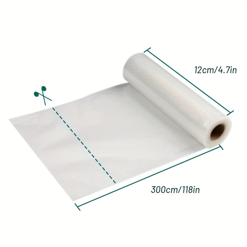 3m/roll vacuum seal bags - durable, BPA-free, tear-resistant, easy-cut. Ideal for sous vide, meal prep, beef storage & kitchen s