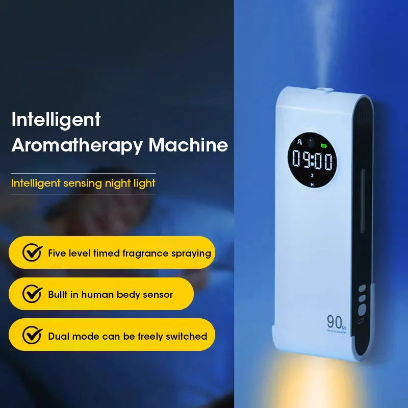 Automatic Sensor Aromatherapy Diffuser Night Light Essential Oil Diffuser Home Fragrance Machine for Relaxation Mood Enhancement