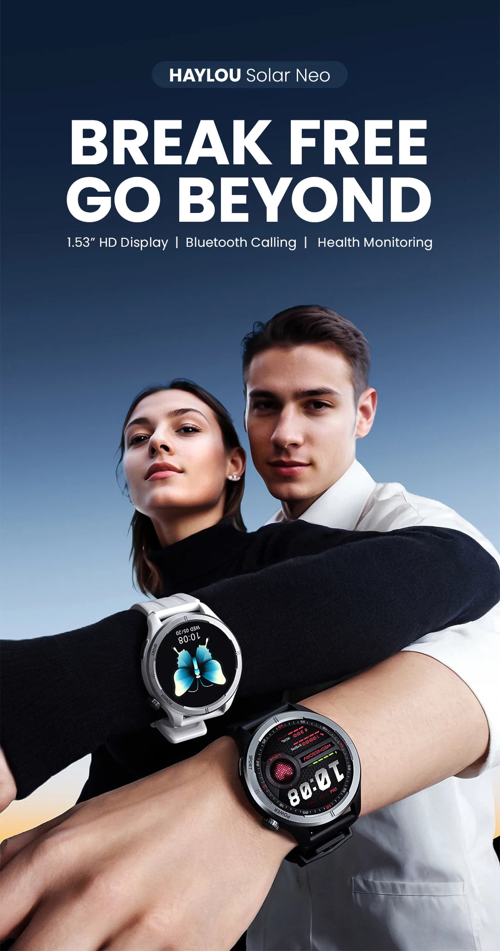 HAYLOU Solar Neo Smartwatchs 1.53'' HD Display 24H Health Monitoring Bluetooth Call Smart Watch Men Women Smart Sport Watchs