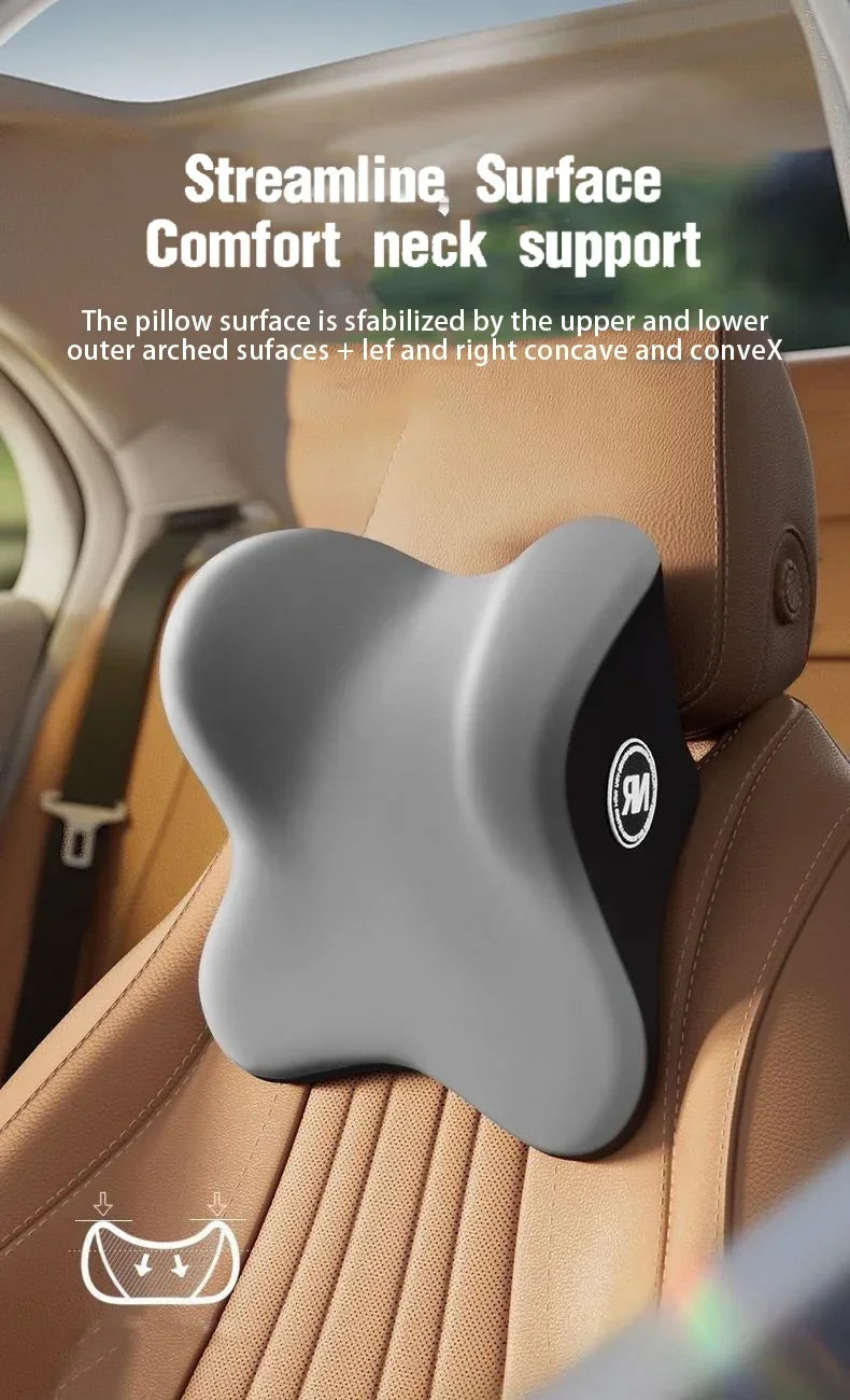 Memory Foam Car Universal Headrest Lumbar Cushion Back Cushion Lumbar Pillow Car Comfort Neck Pillow Car General Accessories