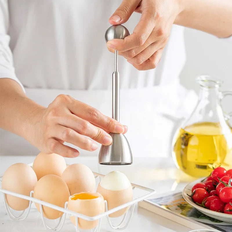 Egg Shell Opener Stainless Steel Egg Cup Holders Hard Soft Boiled Egg Topper Cutter Cracker Kitchen Tools Gadget for Cooking