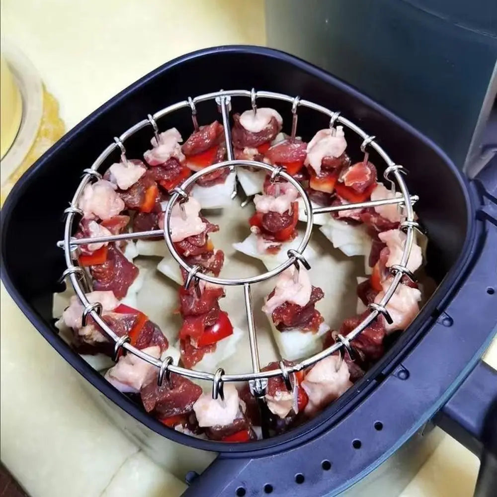 Stainless Steel Vertical Grill Rack Detachable String Grill Vertical Barbecue Skewer Bracket 12/24/49 Skewer Holder