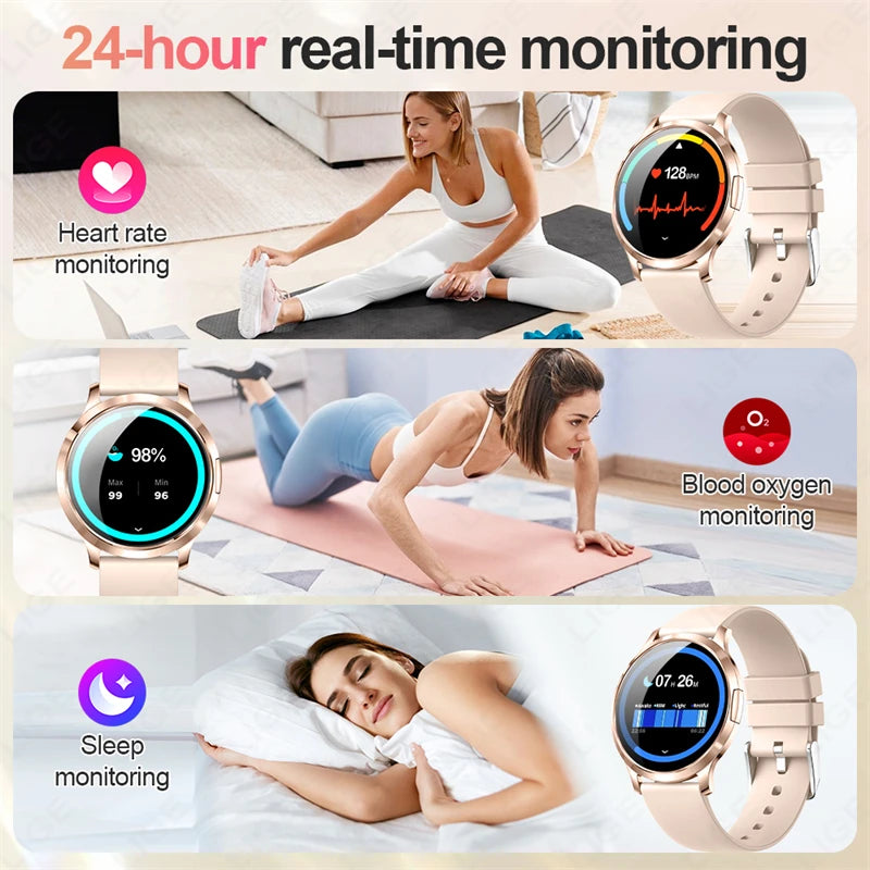 LIGE 2025 Ultra-thin AMOLED Screen Smart Watch Women Sport Fitness Bracelet Custom Watch Face Bluetooth Call Luxury Smartwatch