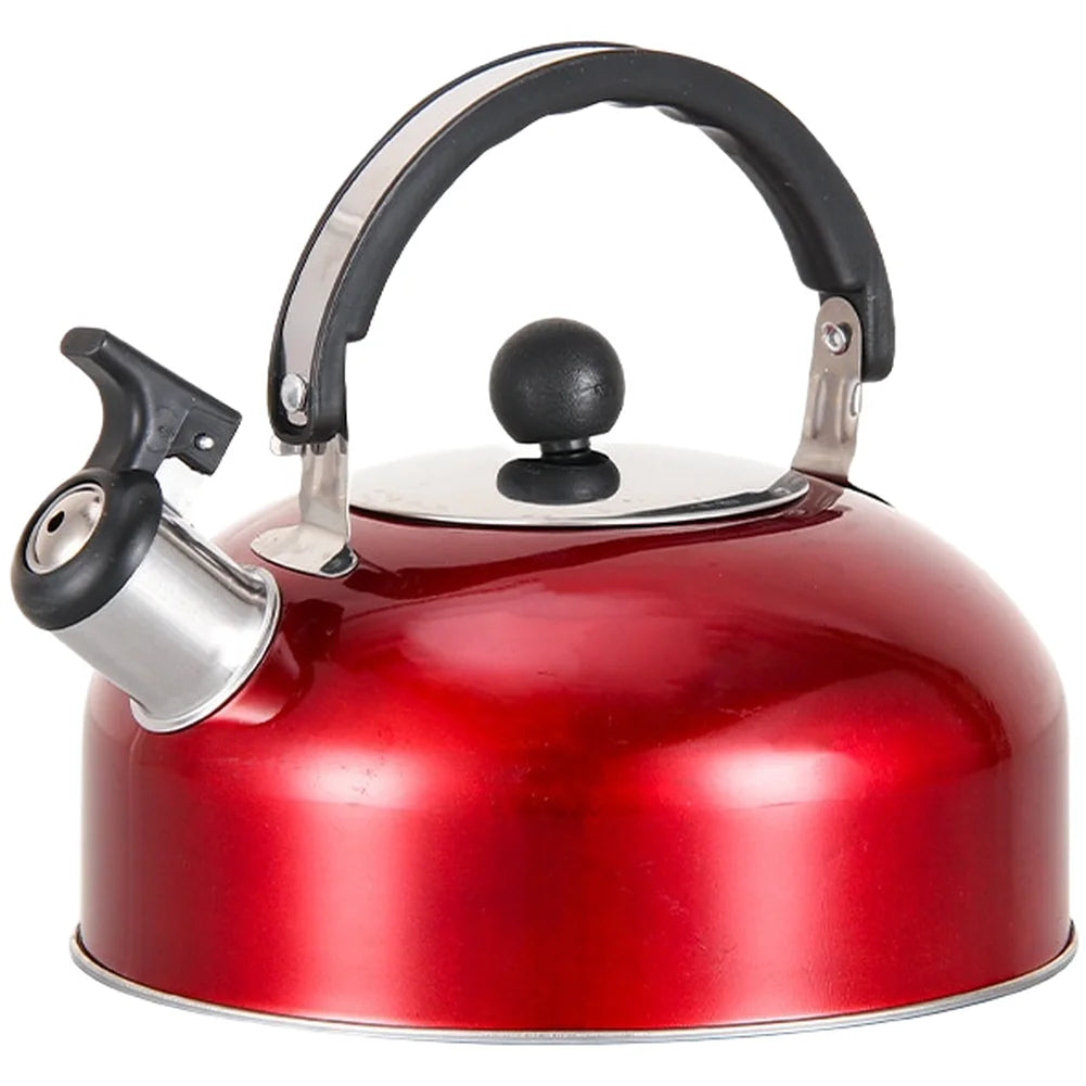 1Pcs Camping Cooking Teakettle Teapot Stainless Steel Whistling Kettle For Trips Whistling Kettle Stove Gas Water Kettle