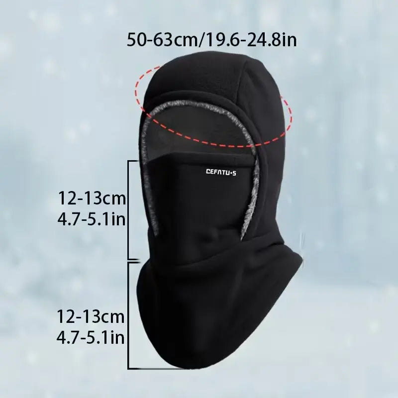Fleece Balaclava Cycling Cap Cold-proof Windproof Warm Hood and Hat Thicken Thermal Ski Windproof Cap Women Men
