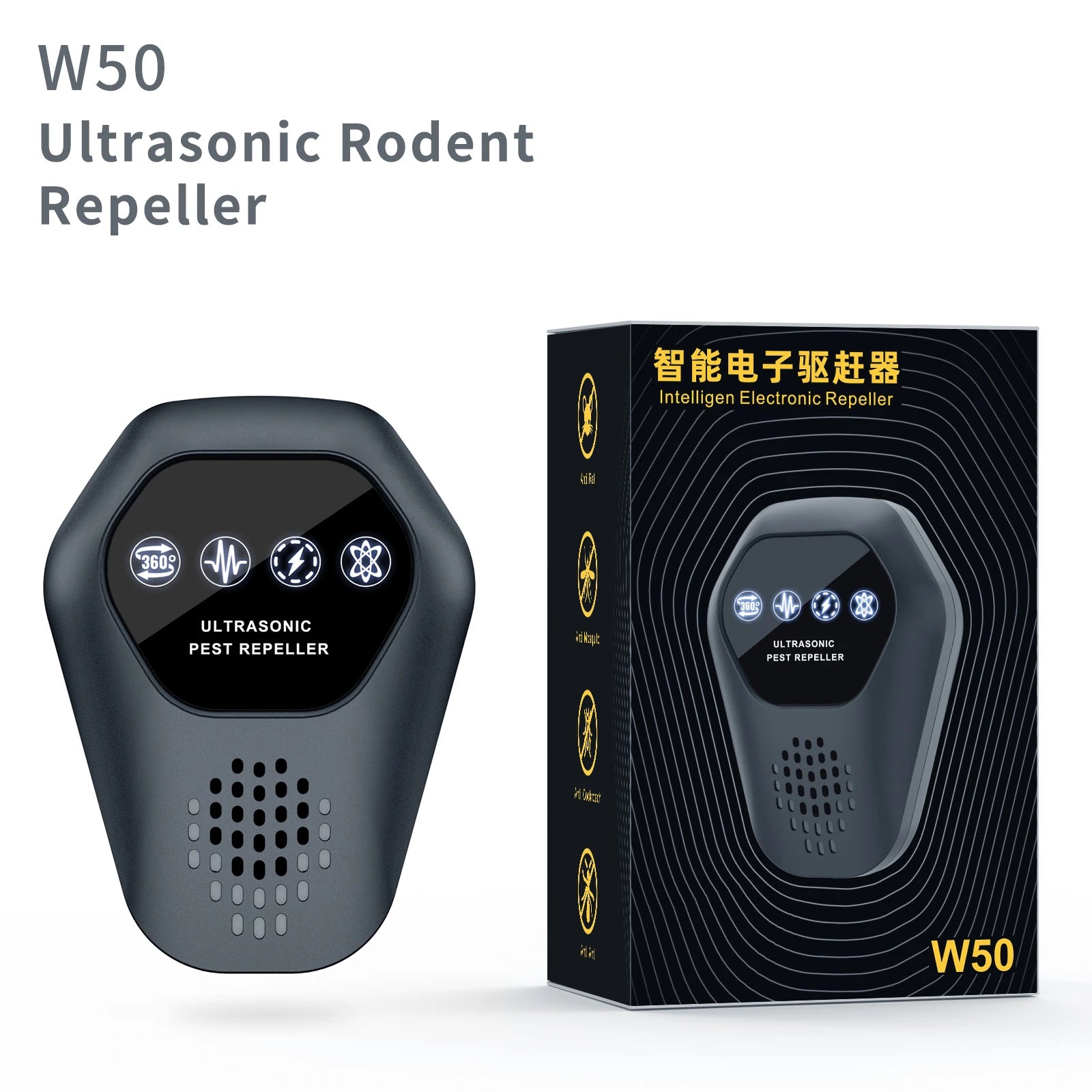 Ultrasonic Mosquito Repeller Rat Repeller Intelligent High-power Warehous Kitchen Variable Frequency Cockroach Pest Repeller New
