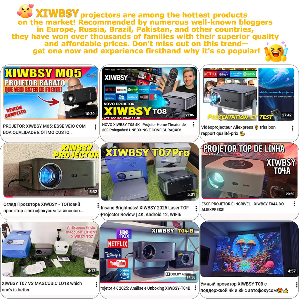 XIWBSY 4000ANSI Google TV Projector 4K Android 14.0 Sealed Optical Projector 52000Lumens WiFi6 Projector Google Voice Assistant