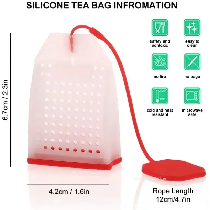 Food-grade Silicone Tea Bags Tea Infuser Colorful Style Strainer Herbal Loose Tea Strainer Tea Diffuser infusor Kitchen Tools