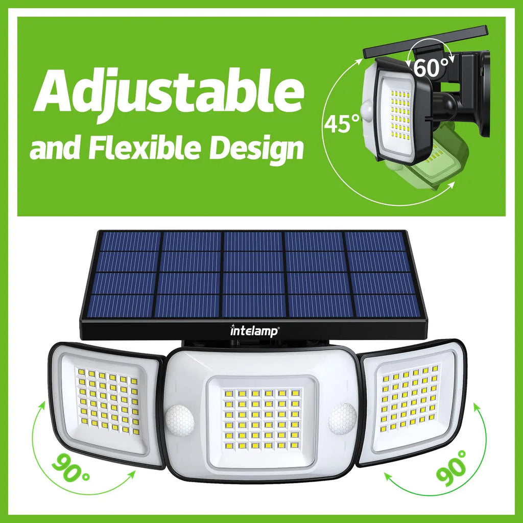 6000mah Light All Night Outdoor Solar Lights With 3 Modes Two Motion Sensors Wall Lamp Street Light For Garden Yard Path Garage