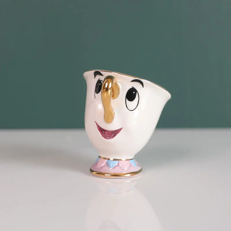 Disney Teapot Cute Cartoon Beauty And The Beast Coffee Pots Mug Mrs Potts Chip Cup Tea Cup Pots One Tea Sets Droshipping
