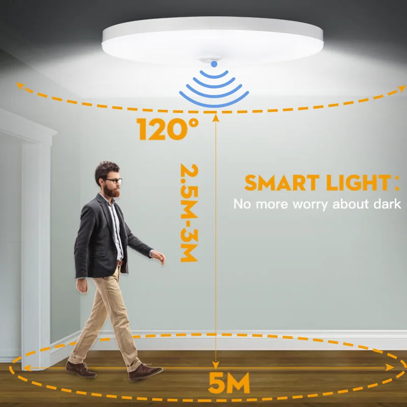 220V PIR Motion Sensor Ceiling Lamp 110V 220V Motion Detector Modern Ceiling Lighting For Corridor Garage Stair Balcony