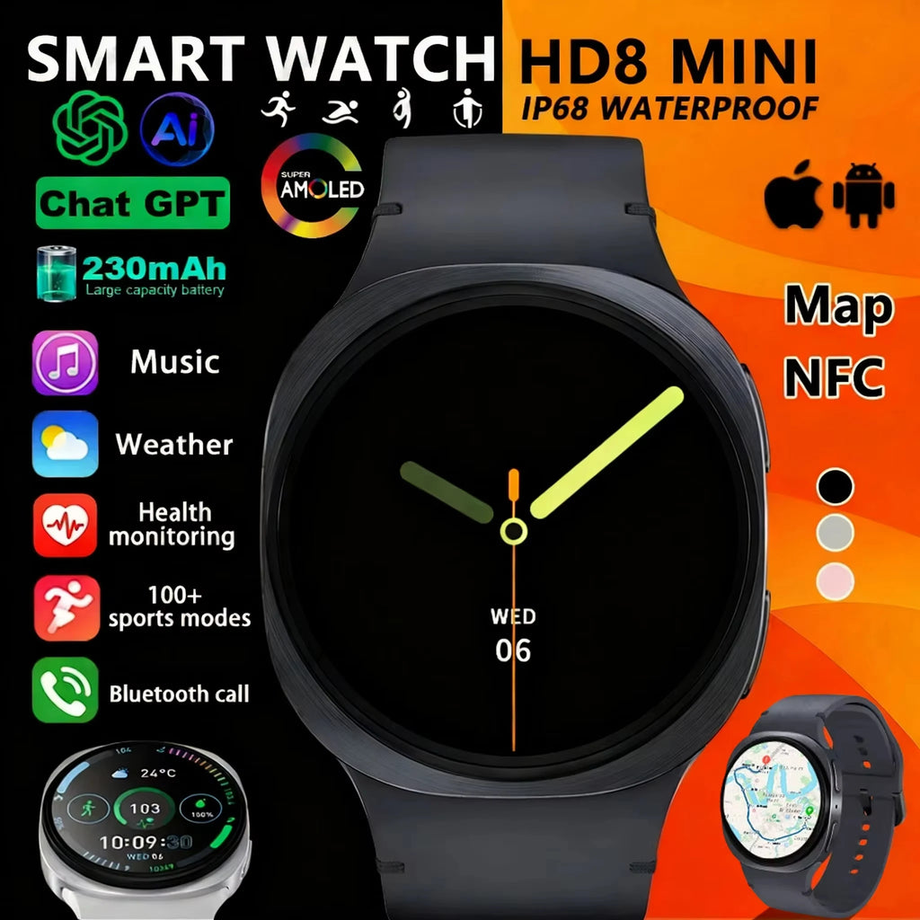 2026 New classic 8 Women SmartWatch GPS Track Sport Heart Rate Bluetooth Call IP68 Waterproof Men Smart watch For Android IOS