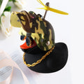 Broken Wind Rubber Duck Motor Accessories Yellow Duck with Helmet Auto Car Accessories Duck In The Car Car Interior Decoration