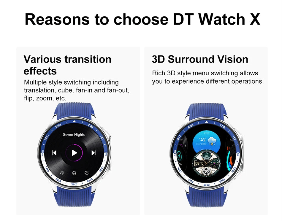OPPO Watch X Bluetooth Call Smartwatch AMOLED HD Waterproof Men's Sports Watch 3D Visual Surround 4GB RAM Video Playback Watch