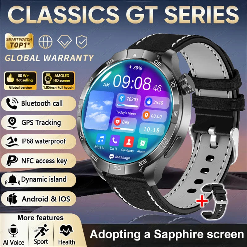 2026 Smart Watch Always display AMOLED NFC Bluetooth Call GPS trajectory Waterproof Health Sport Smartwatch Men for Android iOS