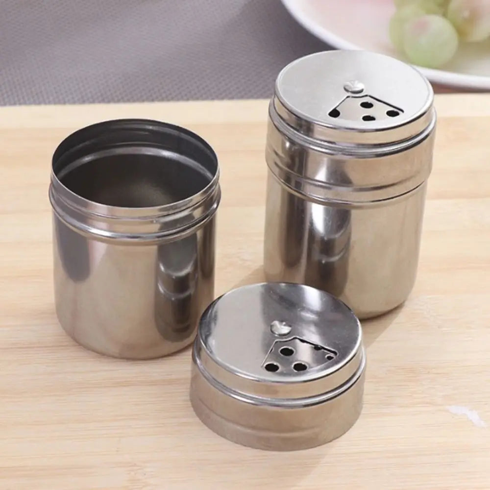 Multi-purpose Stainless Steel Seasoning Jar Salt Sugar Bottle Rotating Cover Spice Pepper Shaker Spice Jar Kitchen Gadgets