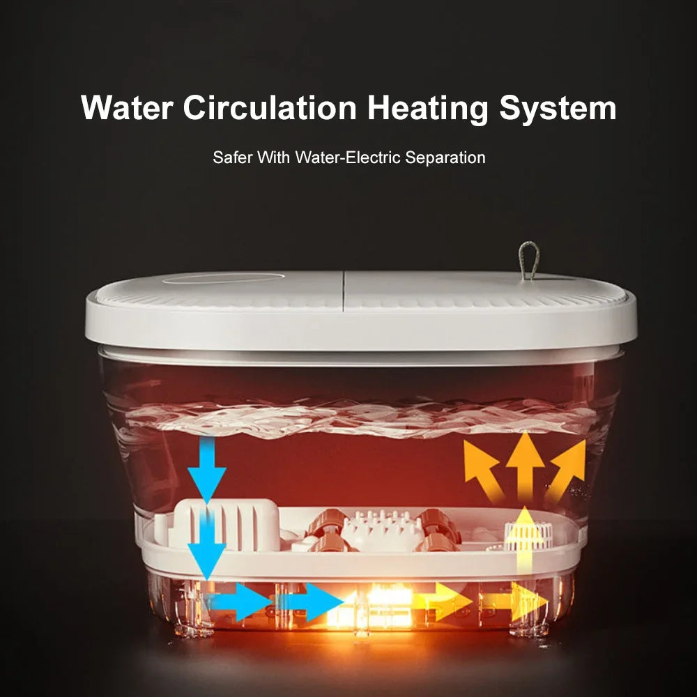 Electric Foot Batch Massager Device Automatic Washbasin Foot Massage Deep Issue Relaxation Feet Warmer Soaking Footbath Bucket