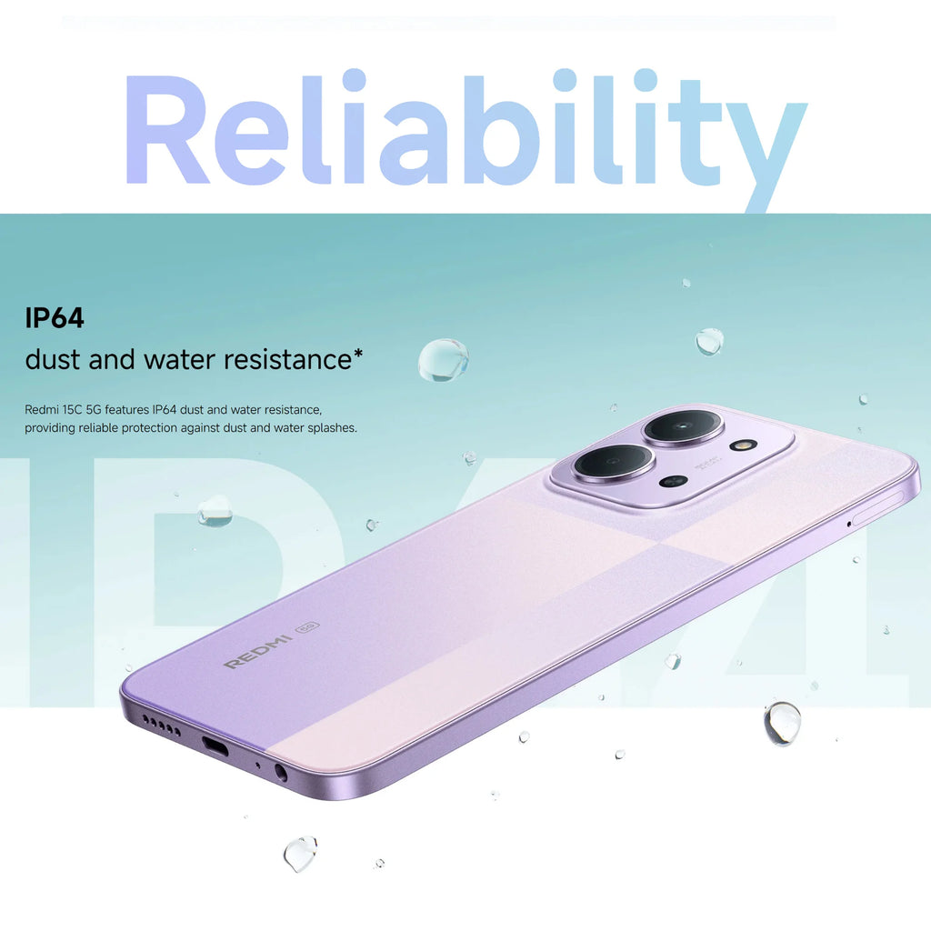 Xiaomi Redmi 15C 5G 4+128GB Global Version 120Hz 6.9“ Dot Drop Display 6nm MediaTek Dimensity 6300 processor 50MP 6000mAh 33W