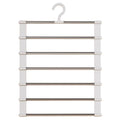 Multi-Layer Pants Hanger Space Saving Closet Organizer Foldable Trousers Clothes Rack Wardrobe Storage with Non Slip Clips