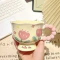 High-value birthday gifts for girls, tulip ceramic cups, gift boxes, flower mugs