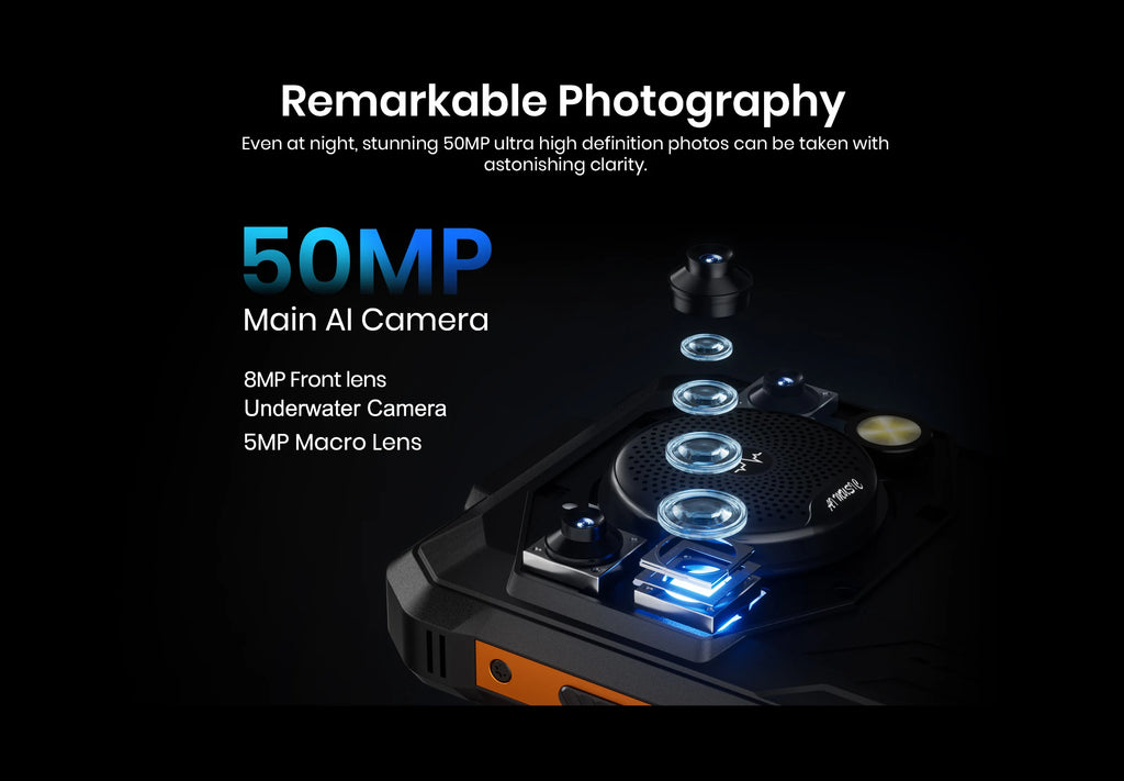 Fossibot Android 15 Rugged Smartphone 8GB RAM 128GB ROM 10000mAh 6.745" 50MP 128dB Speaker NFC  [F110 PRO-Phone]
