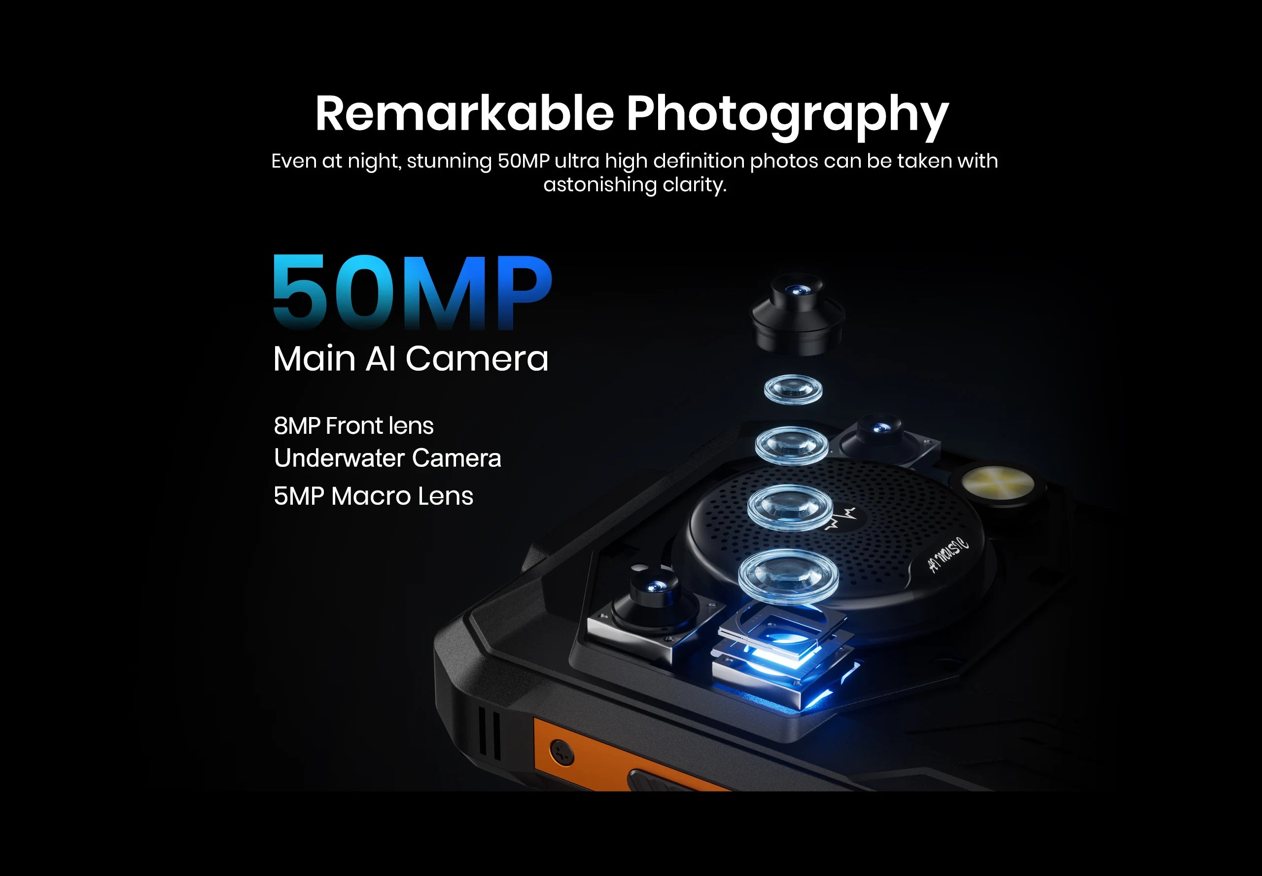 Fossibot Android 15 Rugged Smartphone 8GB RAM 128GB ROM 10000mAh 6.745" 50MP 128dB Speaker NFC  [F110 PRO-Phone]