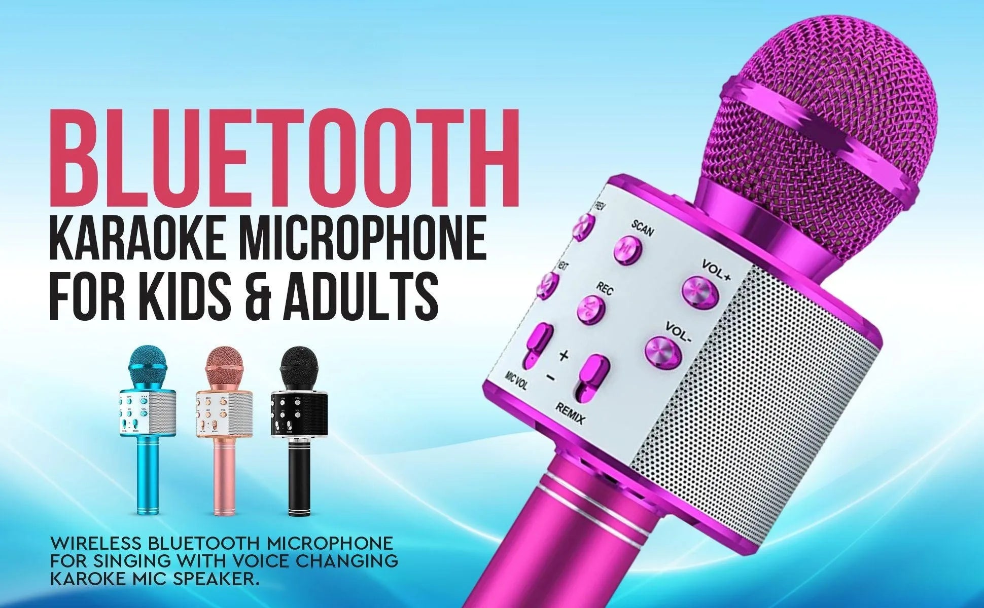 Karaoke Microphone for Kids & Adults  , Echo Effect, Built-in Speaker Portable Karaoke Player for Party Travel Gifts