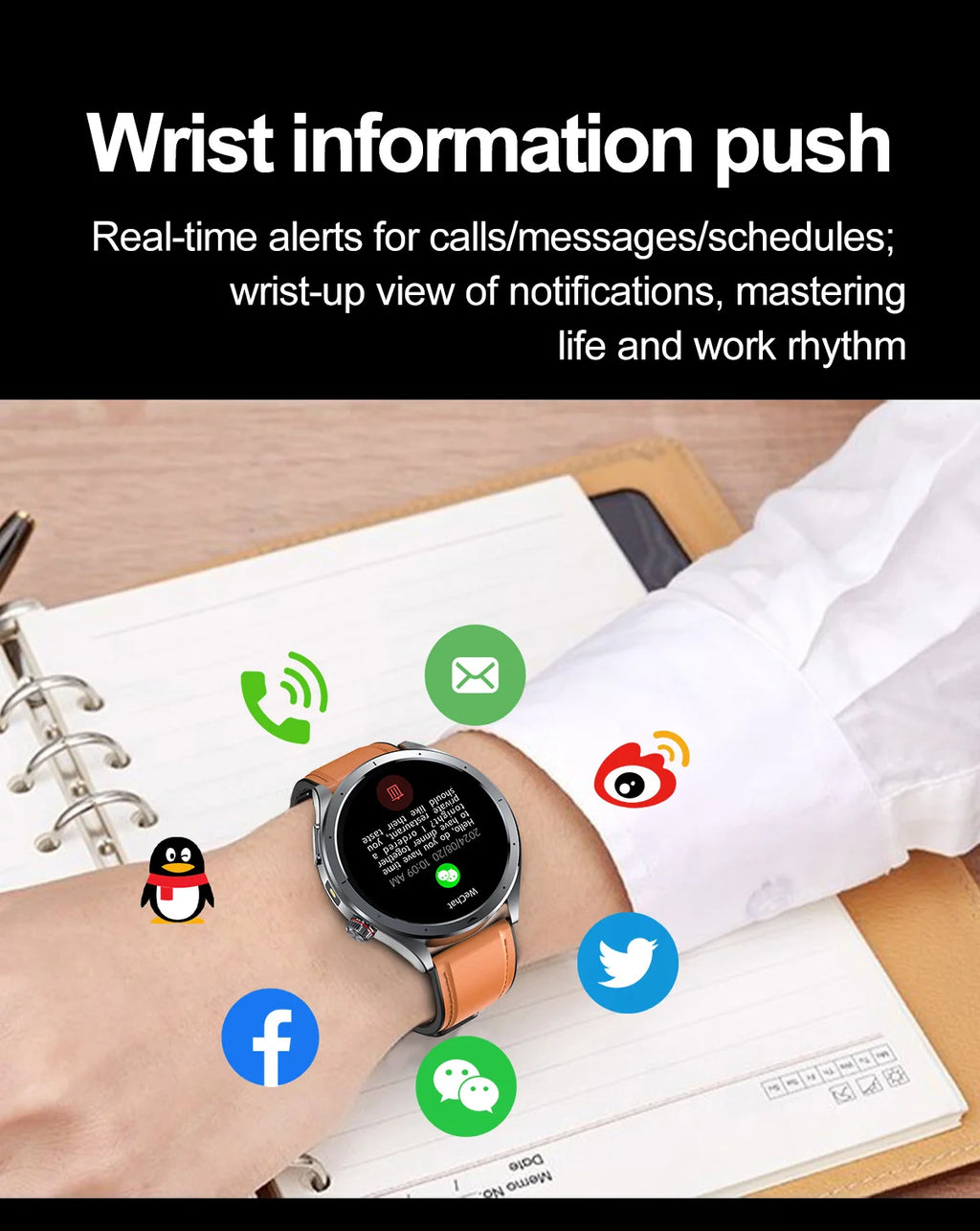 2026 New Body Fat Analysis Health Smart Watch ECG+PPG Uric Acid Blood Pressure Blood Oxygen Clock Call Smart Watch For Men Women