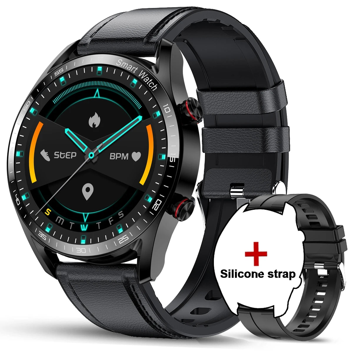 ChiBear New 1.53inch Bluetooth Call Smart Watch Men Multi-Sport Mode Heart Rate Health Monitoring Waterproof Business Smartwatch