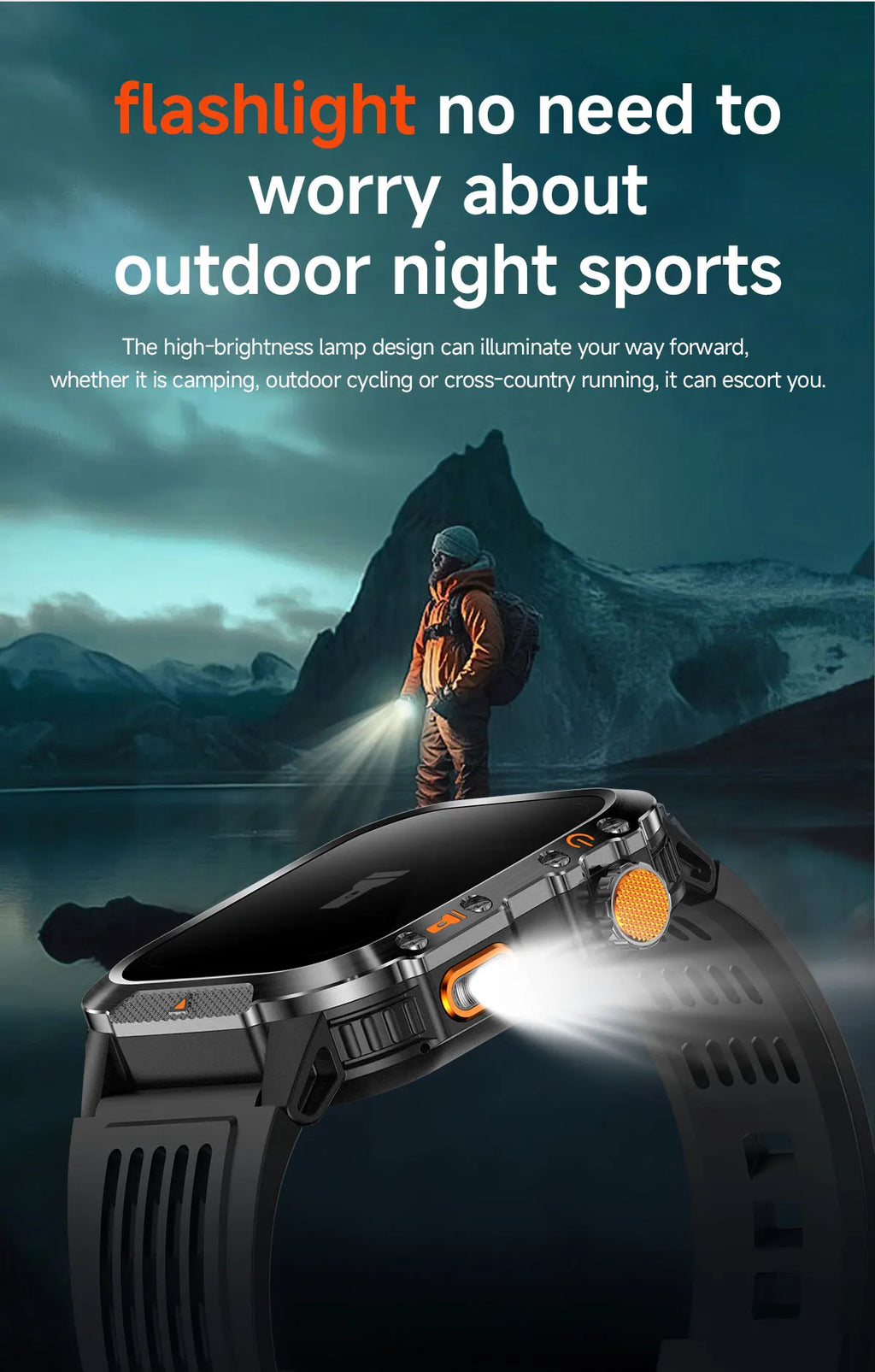 New Military Smartwatch Real GPS Compass Outdoor Smart Watch 3ATM Waterproof Sports Watches for Man Woman Electronics Clock 2025