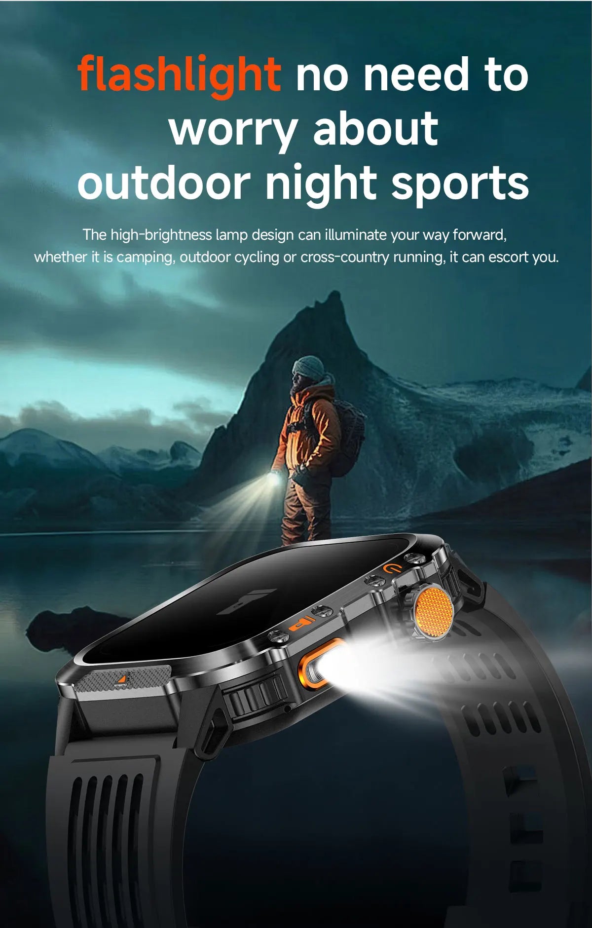 New Military Smartwatch Real GPS Compass Outdoor Smart Watch 3ATM Waterproof Sports Watches for Man Woman Electronics Clock 2025