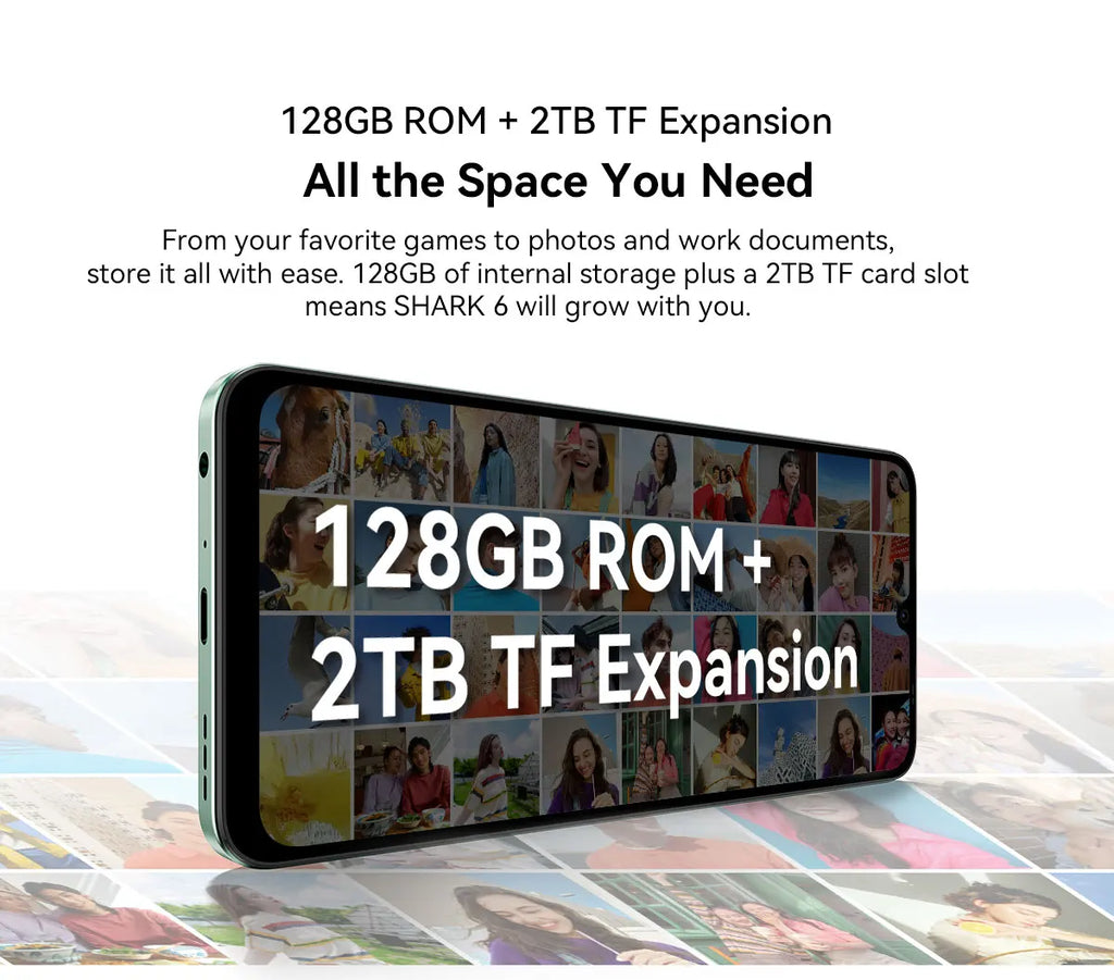 Blackview SHARK 6 AI Smartphone Android 15 Unisoc T8100 5G Mobile Phone 6.88'' Display 120Hz,  8+16GB RAM,128GB+2TB ROM, 5000mAh
