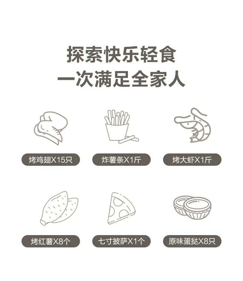 Visible 5L Large Capacity Air Fryer: Intelligent Household Oil-Free Steam Fryer.