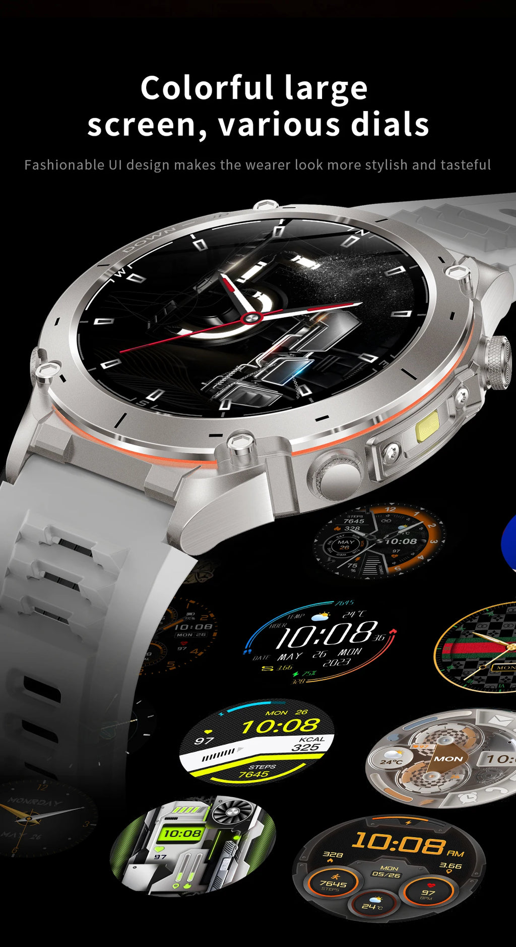 2025 GUHUAVMI Y-101 GPS Sports Smart Watch 10ATM Waterproof Built-in Dual-Band GNSS Compass Altimeter Military Grade Smartwatchs