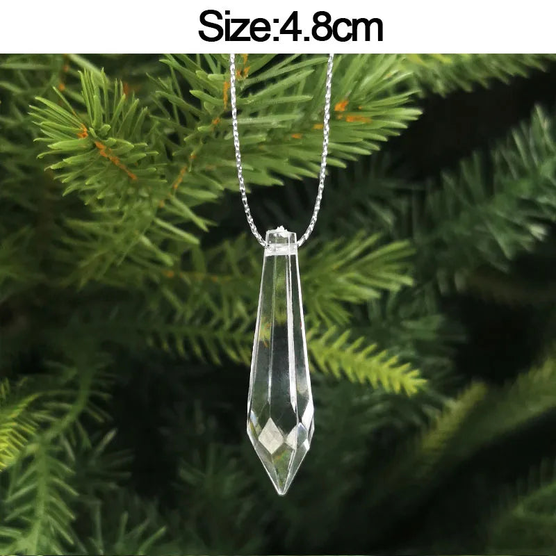5pcs Christmas Home Decorations Crystal Acrylic Ornaments Snowflake Elk Xmas Tree Hanging Pendants Navidad 2025 New Year Gift