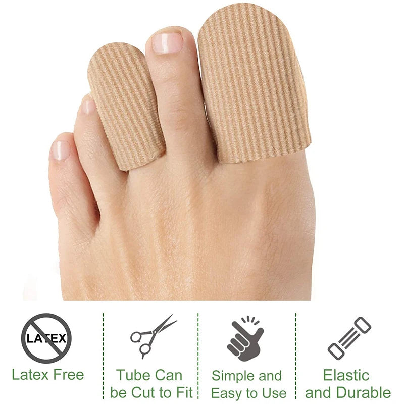 1Pc Toe Tube Corrector Bunions Corn Foot Pain Relief Orthotics Fabric Toe Tube Cover Protector Finger Toe Separator Hallux Valgu