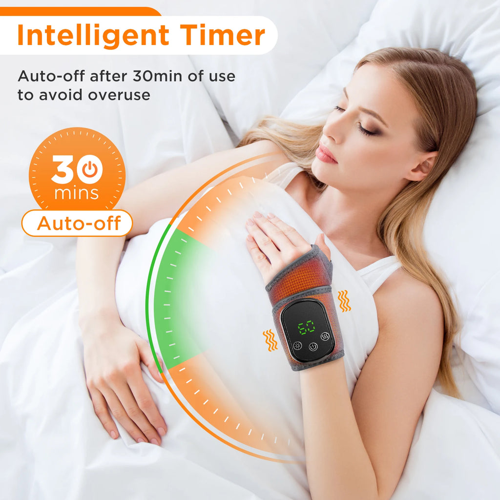 Electric Wrist Brace with Adjustable Hot Compress Vibration Massage Ankle Guard Band Carpal Tunnel Hand Foot Protection Tool