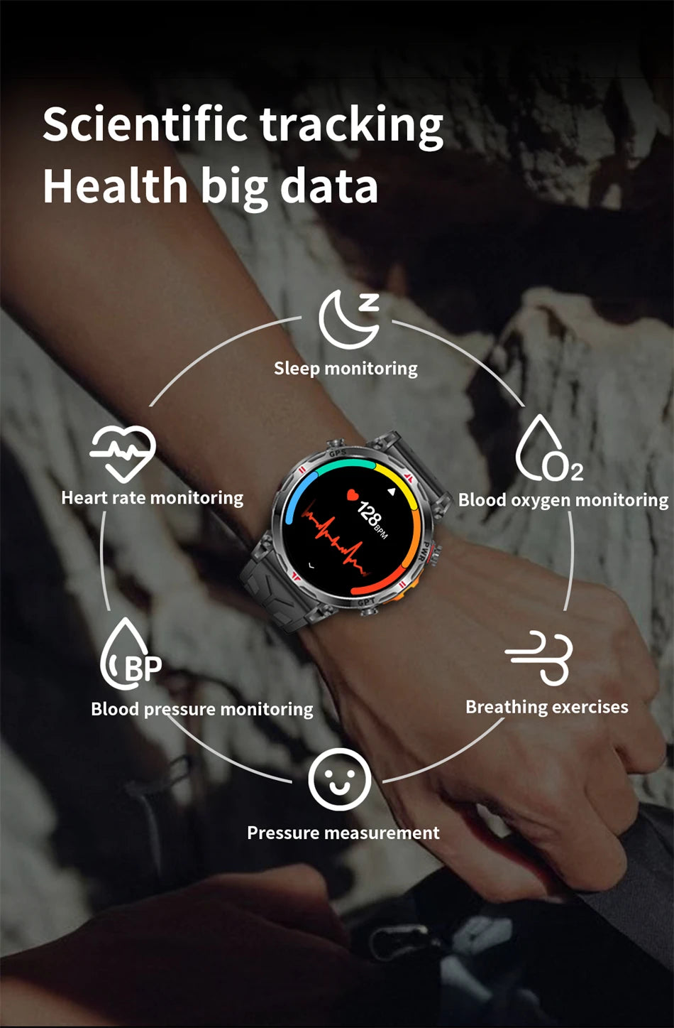 2025 New Professional GPS Sports Smart Watch Outdoor RIDE Run GPS track Swim Watchs Compass Altimeter 5ATM Sports Bracelets Men