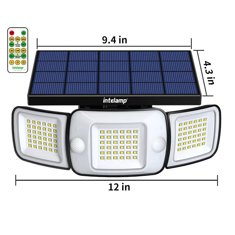 6000mah Light All Night Outdoor Solar Lights With 3 Modes Two Motion Sensors Wall Lamp Street Light For Garden Yard Path Garage